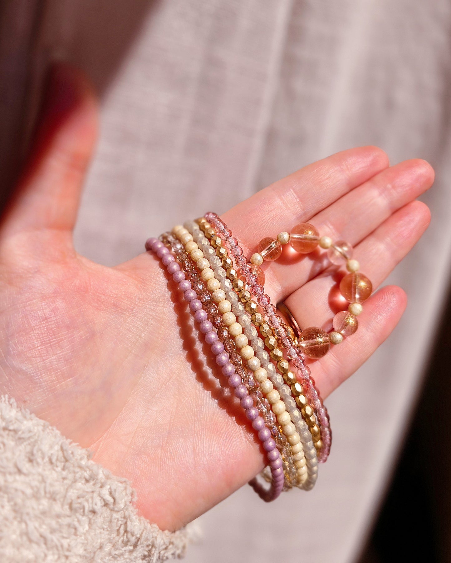Stanley •Soft Cashmere• Luxury Bracelet Stack + Handle Charm Set