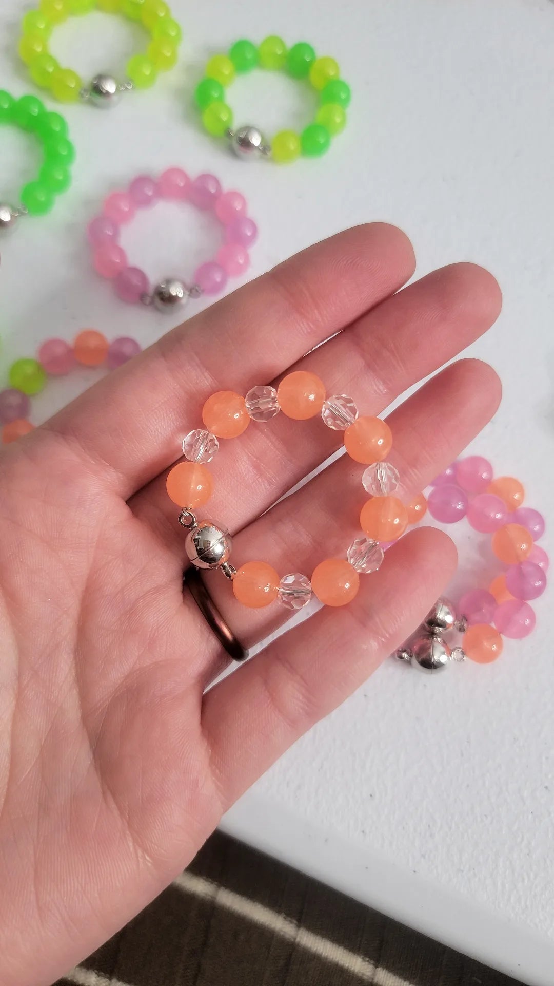 Stanley Peachy Orange/Clear Glow Handle Charm