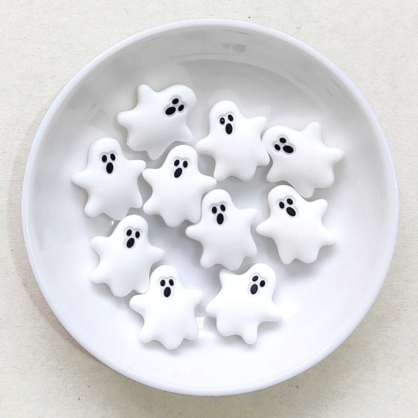 Stanley Handle Charm w/ Focal BEAD •HALLOWEEN White Ghost•