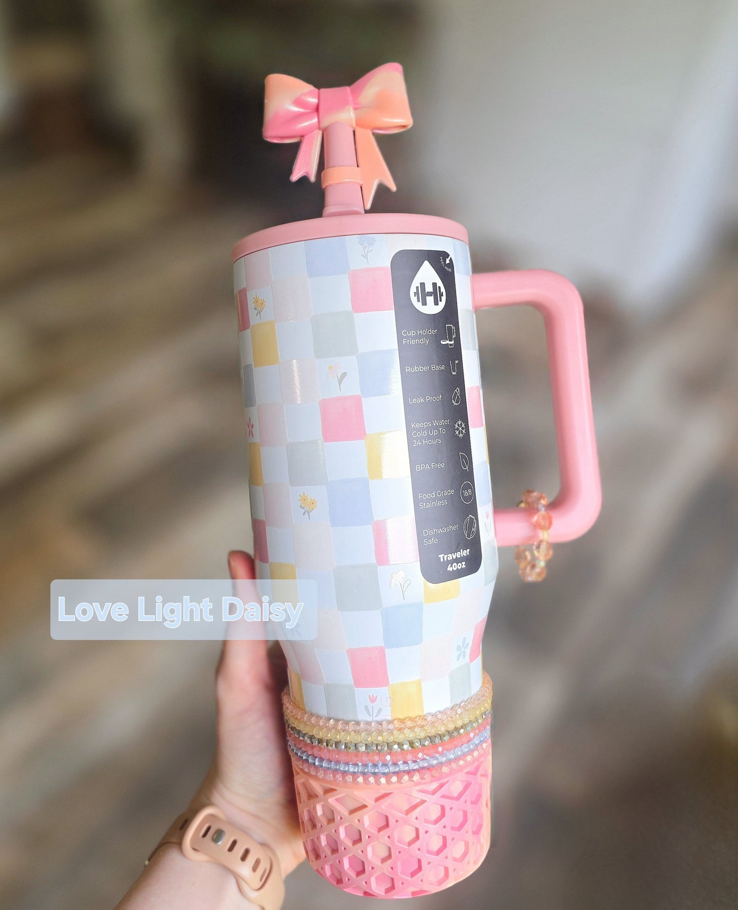 Pastel Check HydroJug Luxury Bracelet Stack + Charm